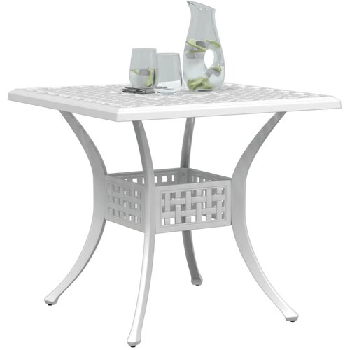  Vrtni stol bijeli 80x80x75 cm od lijevanog aluminija Slike