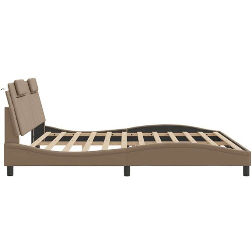  Okvir kreveta LED boja cappuccina 200 x 200 cm umjetna koža Slike
