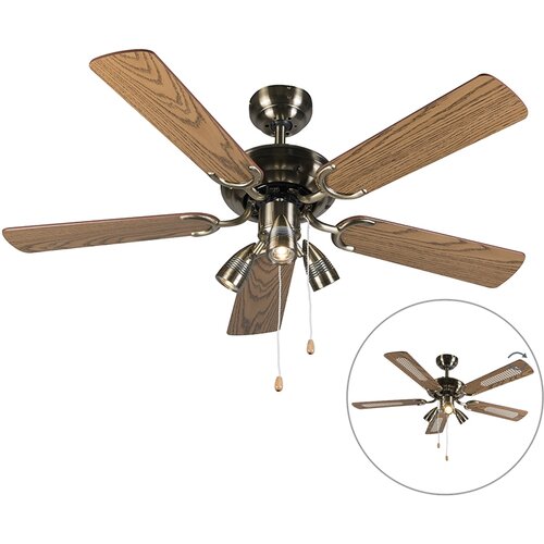 QAZQA Bronasti stropni ventilator - Mistral 42 Cene