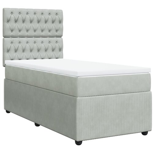 Maison Chic Box spring postelja - Vzmetna postelja z vzmetnico svetlo siva 80x200 cm žamet SL23266, (21891158) Cene