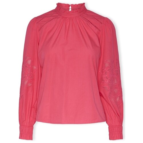 Y.a.s Topi &amp;amp; Bluze YAS Chelle Top L/S - Raspberry Sorbet Rožnata Slike