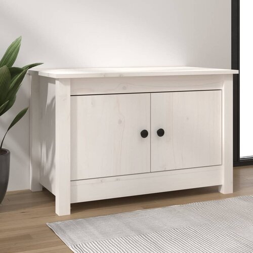 VidaXL ormarić za cipele bijeli 70 x 38 x 45,5 cm od masivne borovine Slike
