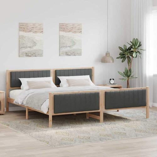  Okvir kreveta smeđe i tamnosivo 200 x 200 cm Masivna borovina Cene