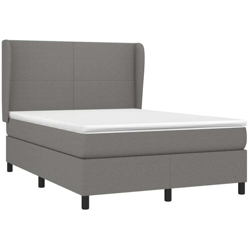  Krevet s oprugama i madracem tamnosivi 140x190 cm od tkanine Slike