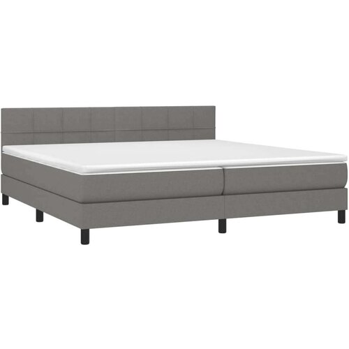 Box spring s madracem LED tamnosivi 200x200 cm tkanina Slike