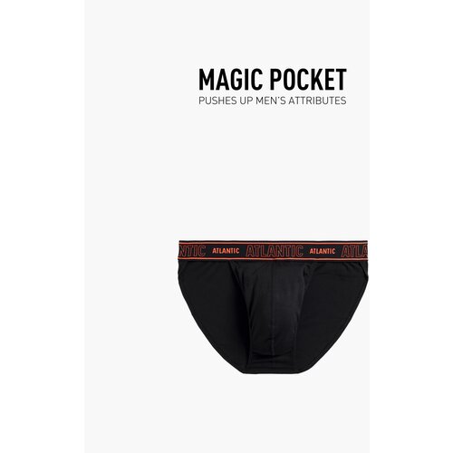 Atlantic Men's Tango Briefs Magic Pocket - Black Slike