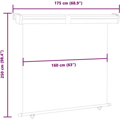  bočna tenda 175 x 250 cm krem Slike