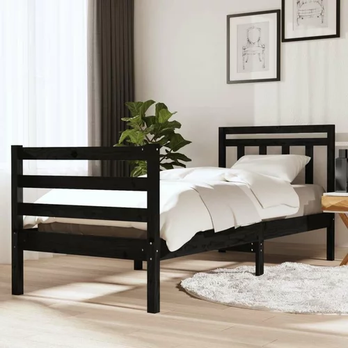  za krevet od masivnog drva crni 90 x 200 cm