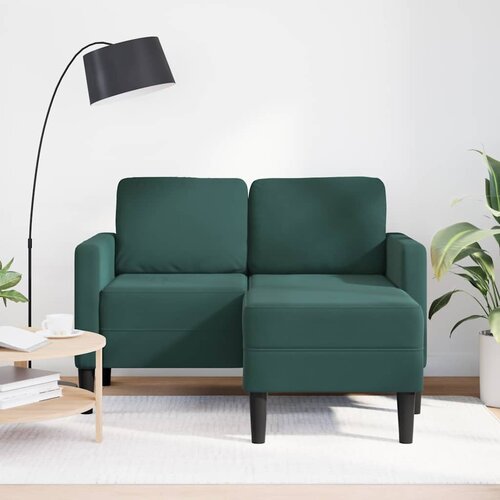 SOFA 2-sjed s ležaljkom u obliku slova L tamnozelena 125 cm Slike