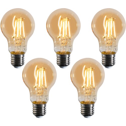 LUEDD Set van 5 E27 dimbare LED lampen A60 goud 4W 420 lm 2200K Cene