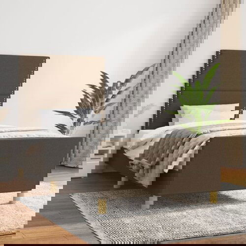 VidaXL Posteljni okvir z vzglavjem temno rjav 80x200 cm blago, (20905191) Slike