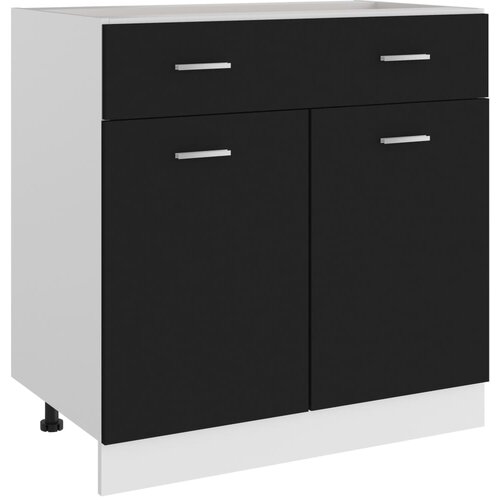 vidaXL Spodnja omarica s predalom črna 80x46x81,5 cm, (20622505) Cene