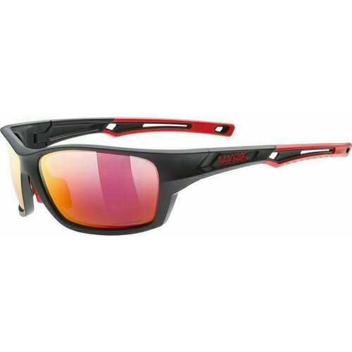 Uvex Sportstyle 232 Polarized Black Mat Red/Mirror Red Cene