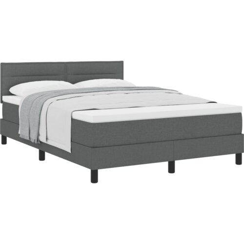 VidaXL Krevet s podnicom s madracem tamnosiv 160x200 cm tkanina Slike