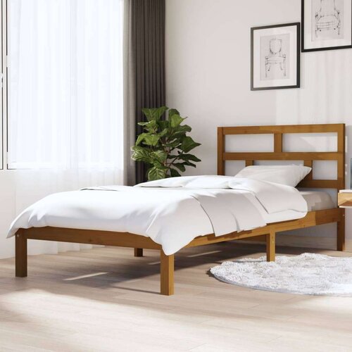  Posteljni okvir medeno rjav iz borovine 100x200 cm, (20648253) Cene