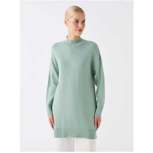 LC Waikiki Women's Half Turtleneck Straight Long Sleeve Oversized Knitwear Tunic