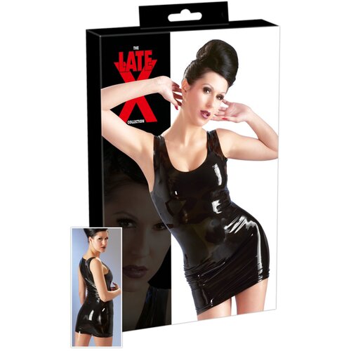 Latex - mini haljina bez rukava (crna) Cijene