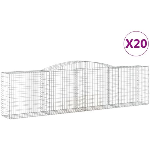  Lučne gabionske ko&amp;scaron;are 20kom 400x50x100/120cm pocinčano željezo Slike