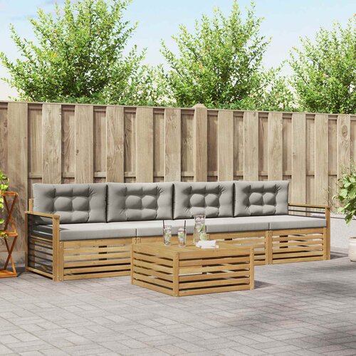  Set vanjskih sofa 5 kom. Bijela i svjetlosiva 79 x 79 x 37 cm Cene