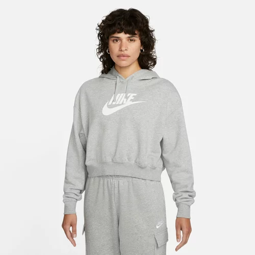 Nike Sweater majica tamo siva / bijela
