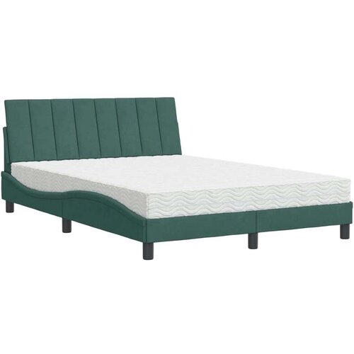 vidaXL Postelja z vzmetnico temno zelena 140x190 cm žamet Cene