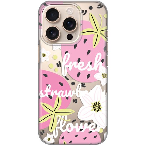  torbica silikonska print skin za iphone 16 pro 6.3 fresh pink Cene