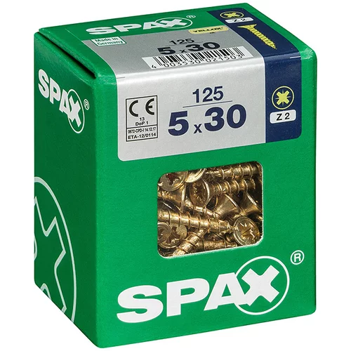 SPAX Vijak za les Spax (5 x 30 mm, poln navoj, 125 kosov)