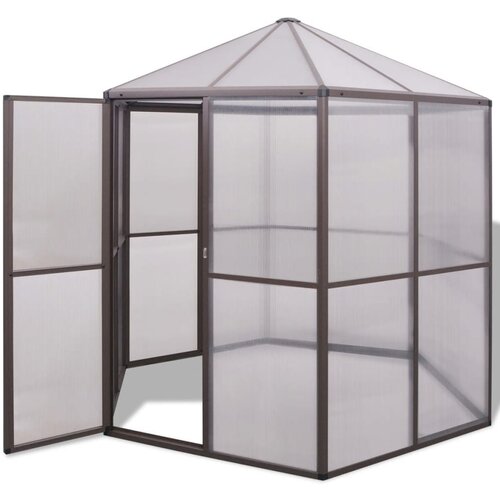 VidaXL staklenik od aluminija 240 x 211 x 232 cm Slike