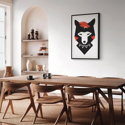  Slika - Polite Fox (1 Part) Vertical 80x120 U crnom drvenom okviru Slike