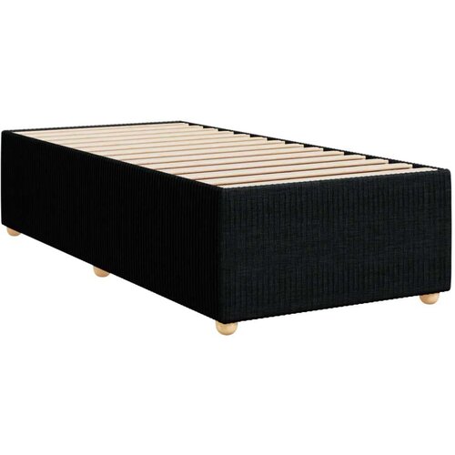 VidaXL Krevet s oprugama i madracem crni 90x200 cm od tkanine Slike