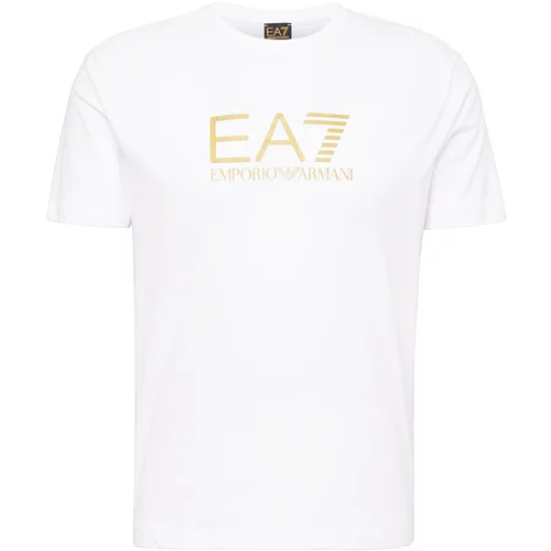 Ea7 Emporio Armani Majica zlata / bela