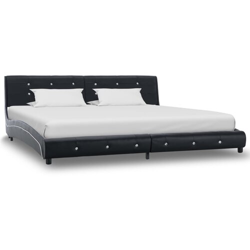 VidaXL Okvir za krevet od umjetne kože crni 180 x 200 cm Slike