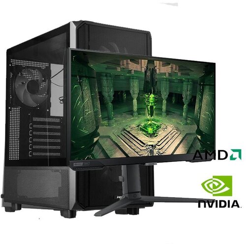  Gaming računar Ryzen 5 5500, 16GB, 512GB, RTX 3050 6GB i Monitor Samsung LS25BG400EUXEN Cijene