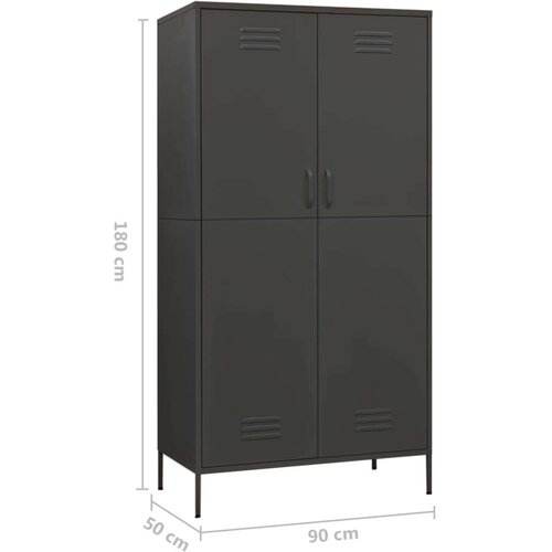 VidaXL garderobna omara antracitna 90x50x180 cm jeklo Slike