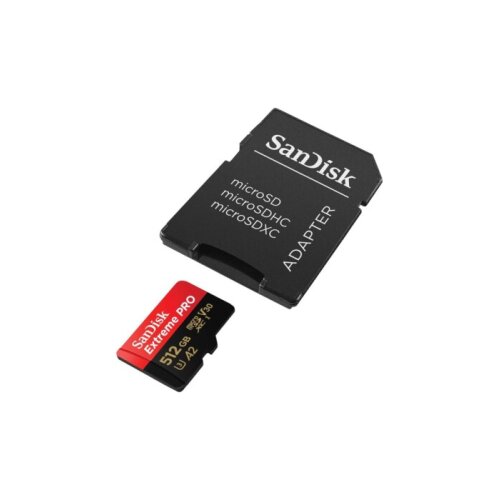 San Disk Extreme PRO microSDXC 512GB + SD Adapter do 200MB/s & 140MB/sA2 C10 V30 UHS-I U3 Cene