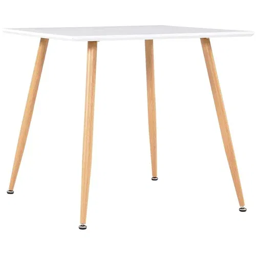  Jedilna miza bela in barva hrasta 80,5x80,5x73 cm mediapan