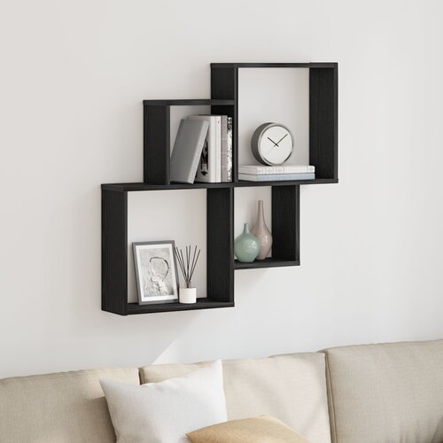 vidaXL Polica kvadratnog oblika Crni hrast Hrastovo drvo 80 x 15 x 78.4 cm Cijene