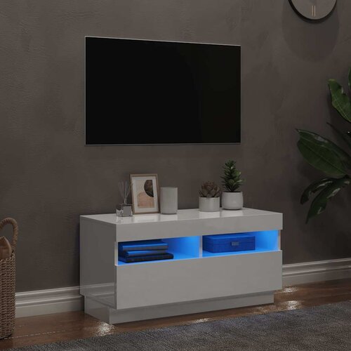 TV ormarić s LED svjetlima visoki sjaj bijeli 80 x 35 x 40 cm Cijene