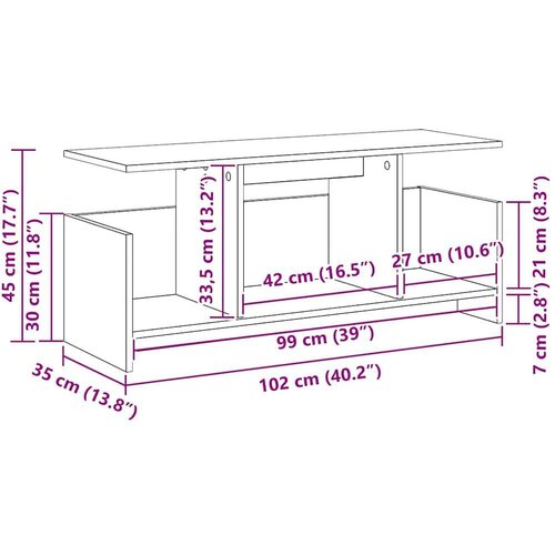  stalak Sonoma hrast 102 x 35 x 45 cm Konstruirano drvo Slike