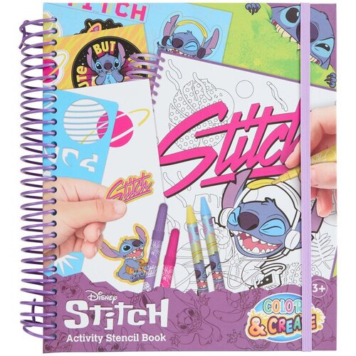Disney Stitch Bojanka s aktivnostima 2 &amp;scaron;ablone i 6 flomastera Slike