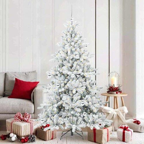 vidaXL Umjetno božićno drvce s nogom with LEDs s stalakom 180cm PVC Cijene