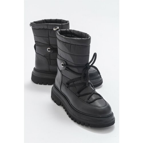 LuviShoes Weld Black Skin Women's Snow Boots Slike