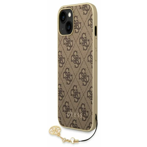 Guess 4G Charm Zadní Kryt pro iPhone 14 Brown Ovitek za telefon Vijolična