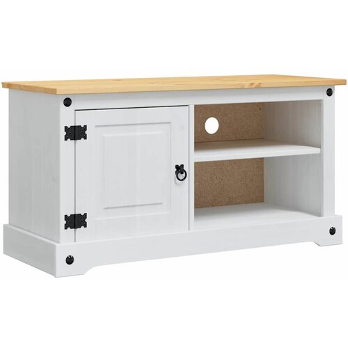vidaXL TV omarica Corona Bela 100 x 40 x 52 cm Masivno borovo les, (5000112790) Cene