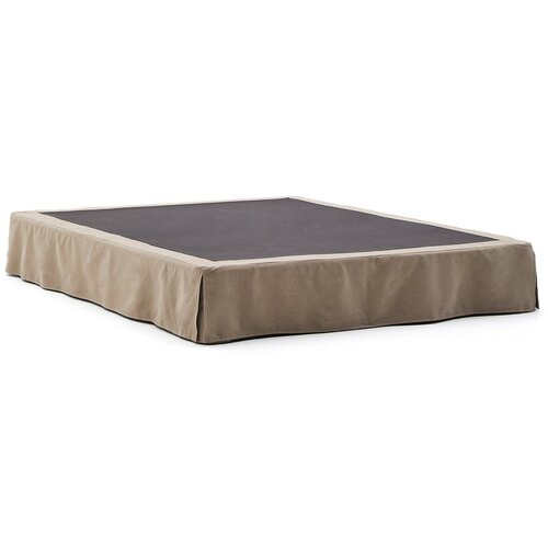 Kave Home Sivorjava oblazinjena zakonska postelja brez vzglavja 180x200 cm Jaira &amp;ndash; Slike