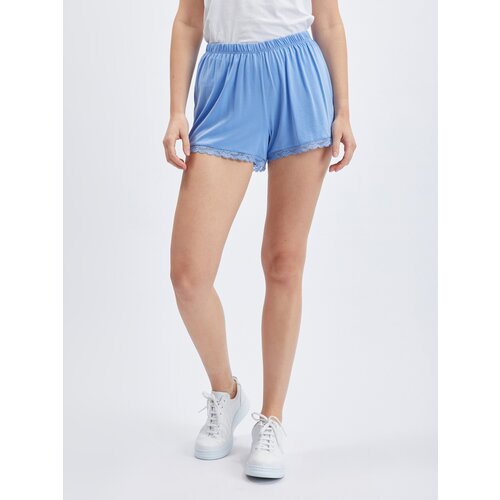 Orsay Light blue women's shorts with lace Slike