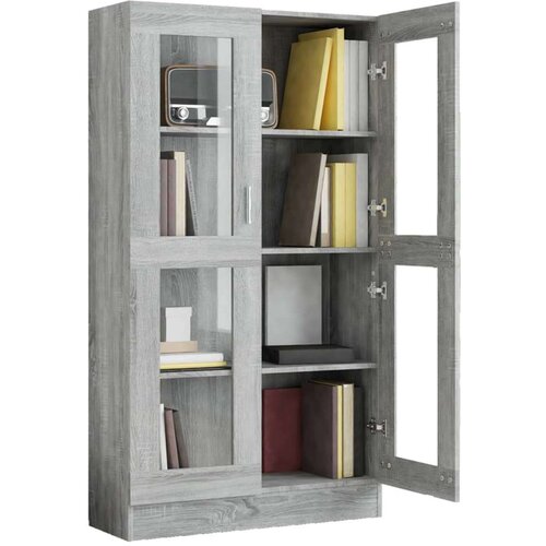 VidaXL vitrina siva sonoma 82,5x30,5x150 cm konstruiran les Slike