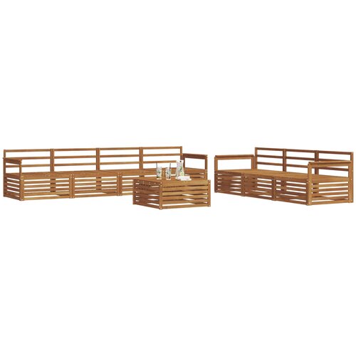  Set vanjskih sofa 8 kom. Prirodna Čvrsto drvo akacije Smeđa 79 x 79 x 37 cm Slike