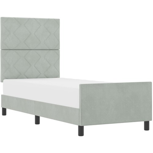vidaXL spring krevet Svjetlosiva 80 x 200 cm Baršun - Svjetlosiva 80 x 200 cm Dizajn s rombovima Cene