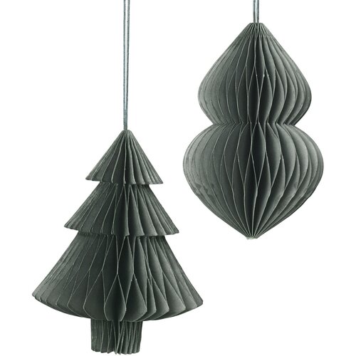 Broste Copenhagen DECO &amp;#039;CHRISTMAS MIX&amp;#039; PAPIER X2 Zelena Slike